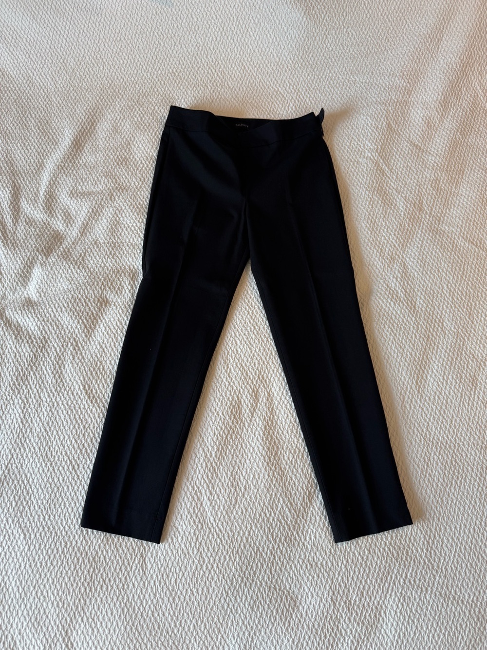 Talbots Pants Women’s Black Chatham Ankle Side Zip Flat Front Cotton Stretch 8